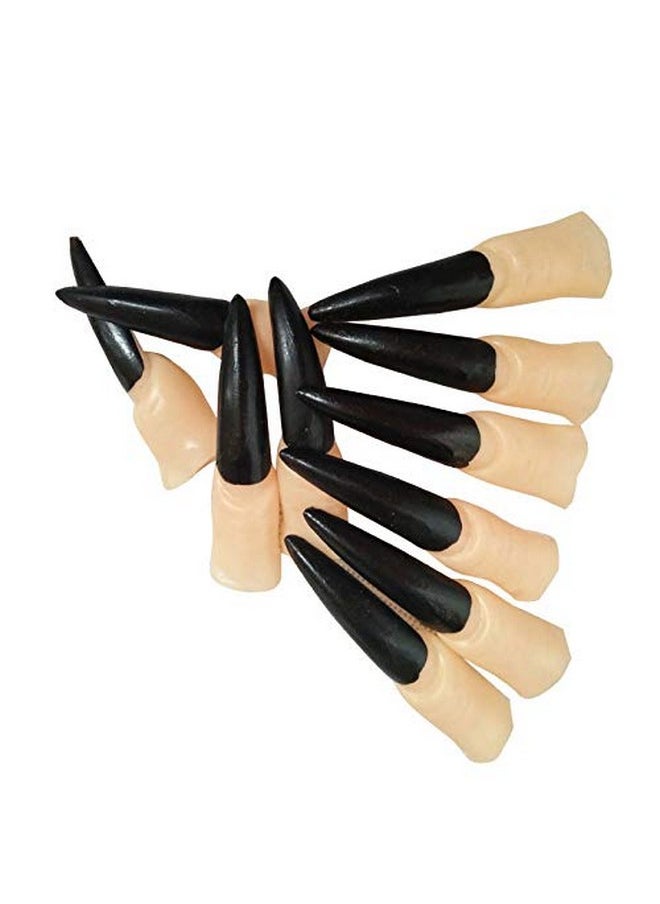 Furimuk - Halloween Costume Nail Claws Fake Witch Fingernail Arrow Claw Rings Cosplay Nail Finger Tips For Halloween Party Prop Talon Claw Paw Fingertip Witch Claws Armor Finger Gothic Vampire Nails 10Pcs - Image 1