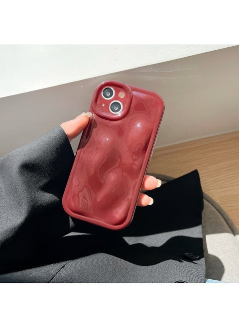 Solid Color Creative Meteorite Pattern For IPhone15pro Max Mobile Phone Case Apple 16 13/14 Women-Color:Xym Meteorite Pattern Imd Wine Red-Applicable Model:16promax (without Packaging)