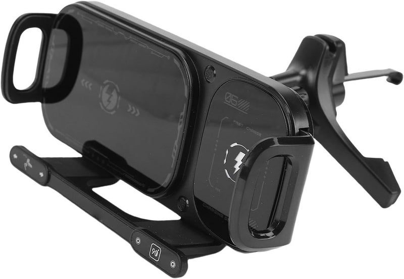 Asixxsix Wireless Charging Car Mount, 15W Fast Charging Auto Rotating Phone Holder, Rotating Mount with One Click 90 Degree Rotation for Foldable Phone Smartphone Tablet - Image 5
