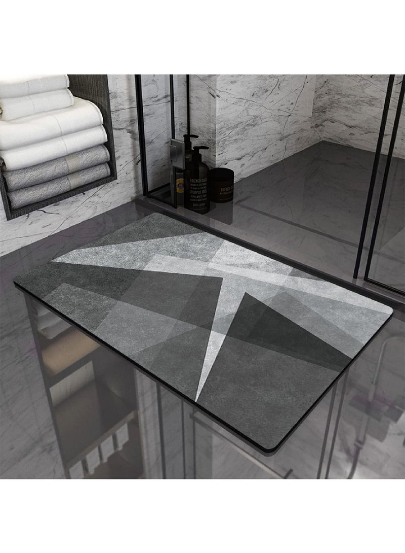 LIMOS Non-Slip Bathroom Bath Mat Rug Diatomaceous Earth Quick Dry Water Absorbent Bath Mats Rubber Backed Around The Toilet Rug Bathroom Carpets (Style H) - Image 1