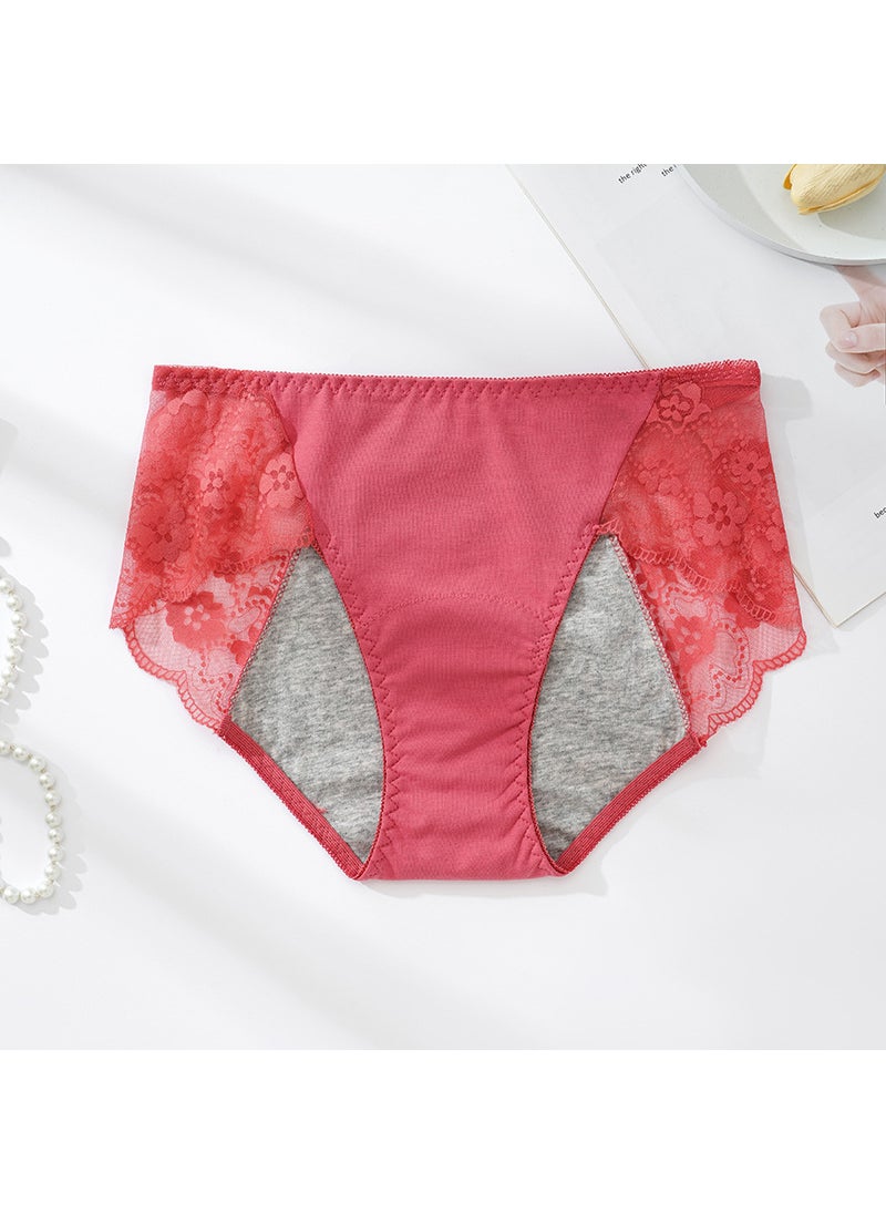 Generic Extended Lace Leakproof Menstrual Panties Red  - Image 1