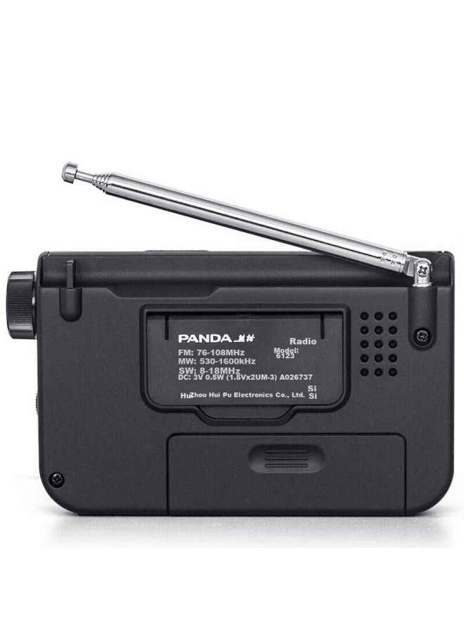 Panda Portable Mini Pocket Radio For Elderly, All-band Semiconductor Dial Car Radio Backup (black) - Image 4