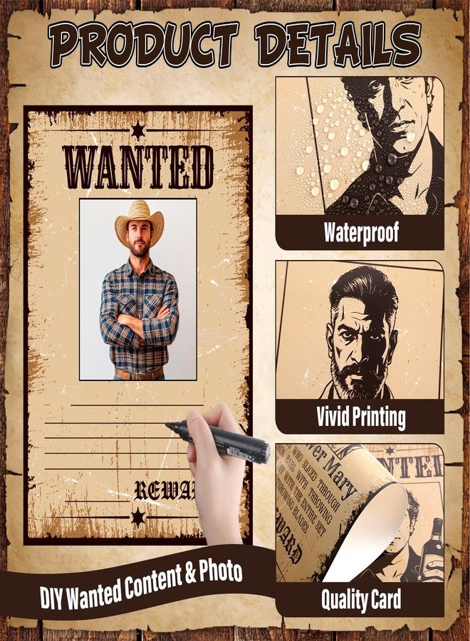 OBUSATT 18 Pcs Pirate Wanted Posters Wanted Photo Sign Cutouts Pirate Party Decorations Picture Frames Props with Photo Opening to Hold 7 X 7 Photos for Historical Reenactment Treasure Nautical Party Supplies - Image 3