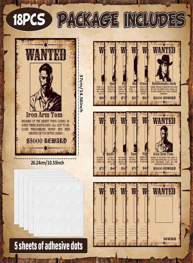 OBUSATT 18 Pcs Pirate Wanted Posters Wanted Photo Sign Cutouts Pirate Party Decorations Picture Frames Props with Photo Opening to Hold 7 X 7 Photos for Historical Reenactment Treasure Nautical Party Supplies - Image 2