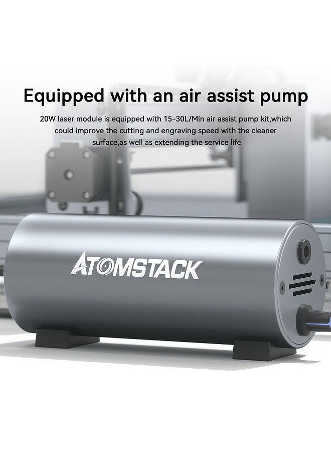 ATOMSTACK - Original ATOMSTACK M100 20W Laser Module Eye-protection & Air-Assisted Accessories HIgh Airflow 10-30L/min Adjustable Cleaner Smoother Cutting Object Edges for ATOMSTACK 5W series - Image 1