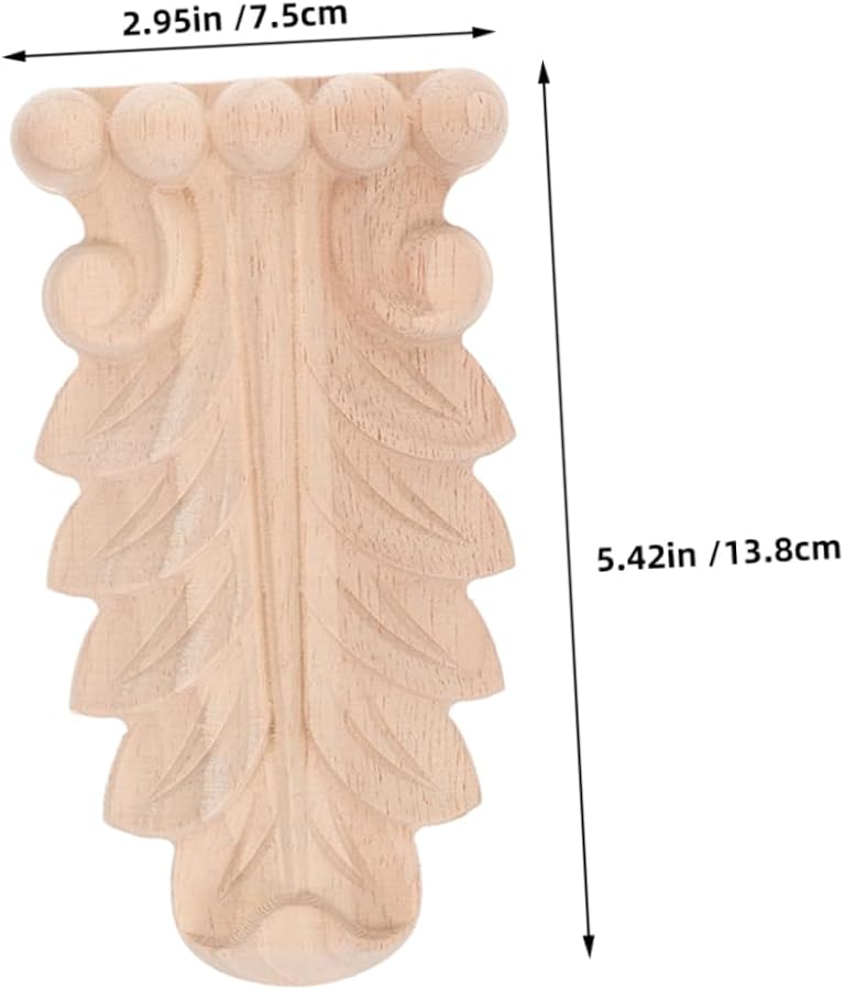 زخارف زاوية منحوتة من الخشب غير المكتمل، كوابيل، ديكور منزلي، تطبيق قطعتين - Image 3