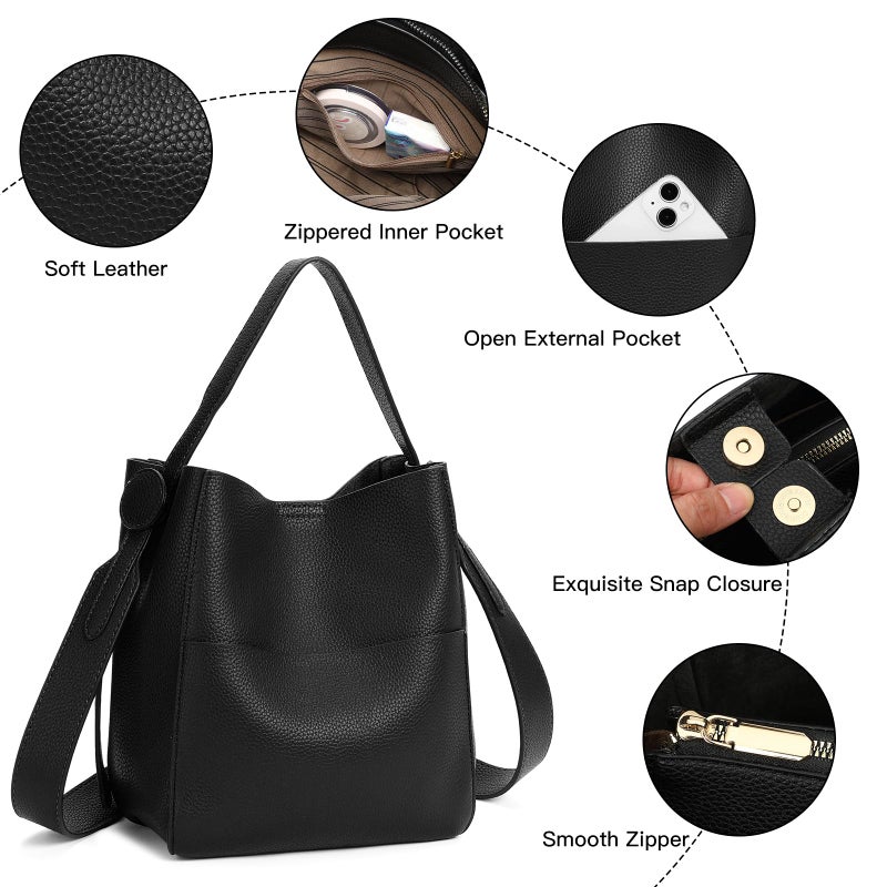 SENDEFN Leather Hobo Bag for Women Crossbody Purse with Shoulder Strap Crossbody Bag Shoulder Top Handle Handbags for Work Shopping - Image 5