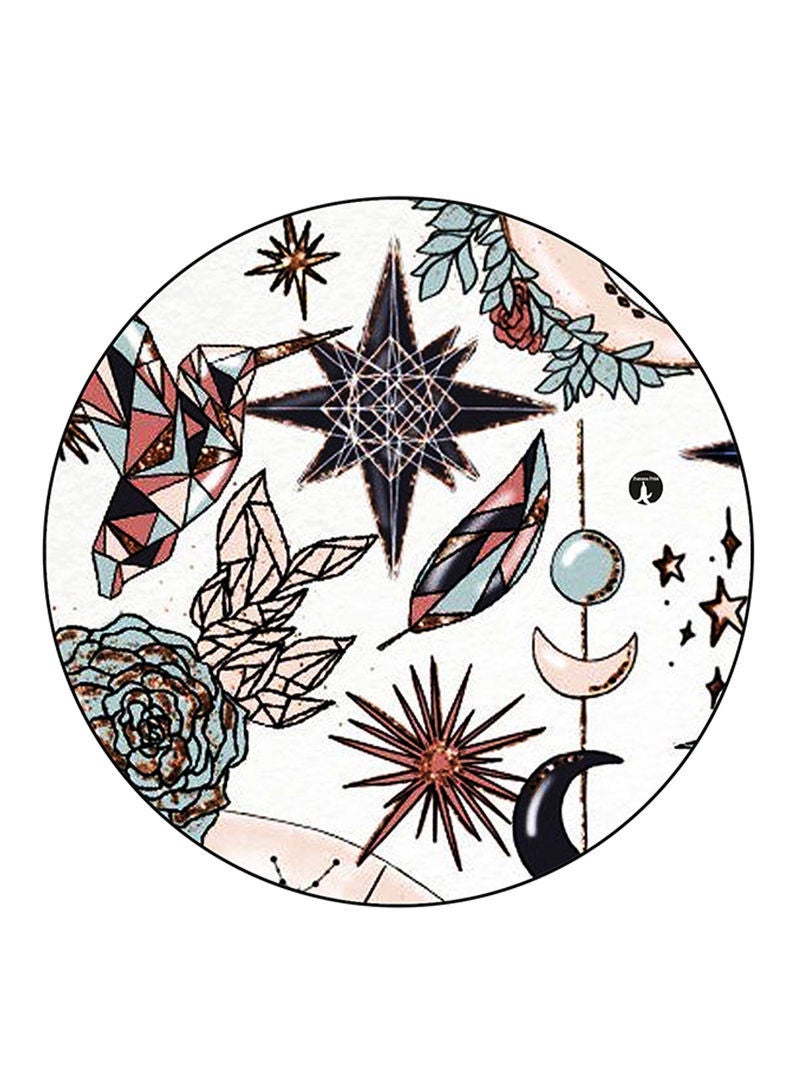 Plants Printed Mouse Pad Round  Multicolour