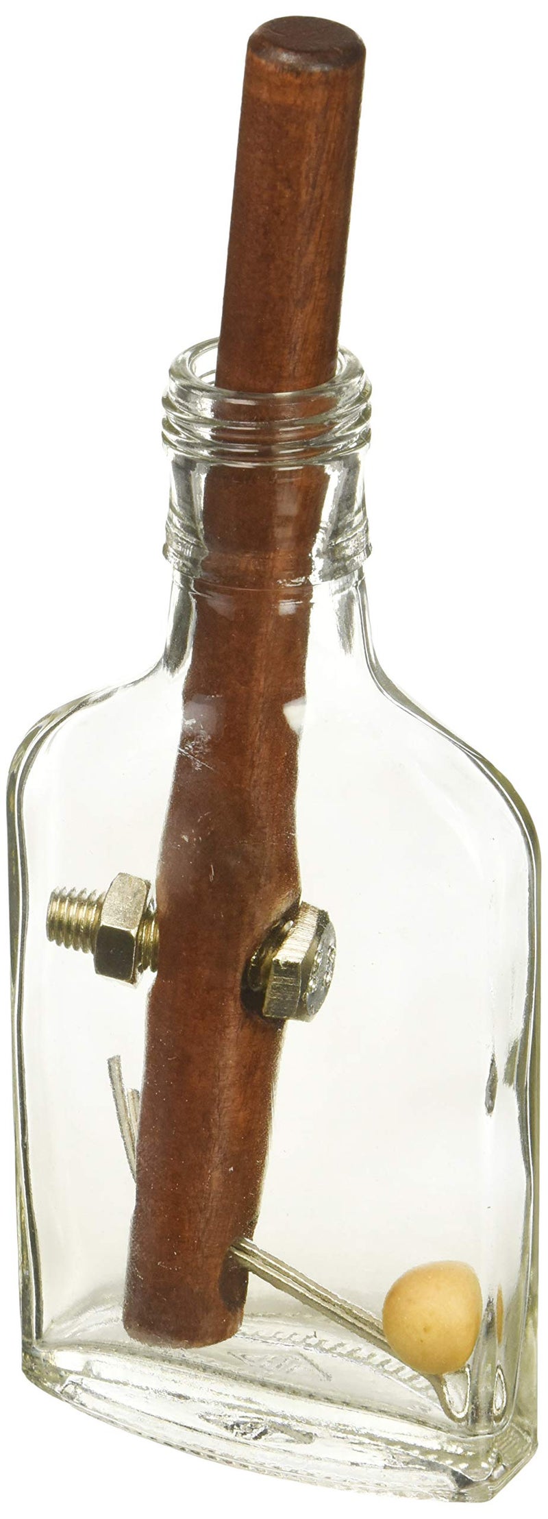 True Genius - Grecian Glass Bottle Brainteaser Puzzle- Disassembly Puzzle, Brain Teaser, Brain Teaser for Adults, Gifts for Men, Take everything out and then put back together