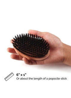Zeus 100% Firm Boar Bristle Beard Brush Militarystyle Brush Gift Set With Brush Cleaner And Tin! (Firm Bristles) Q91  - Image 5