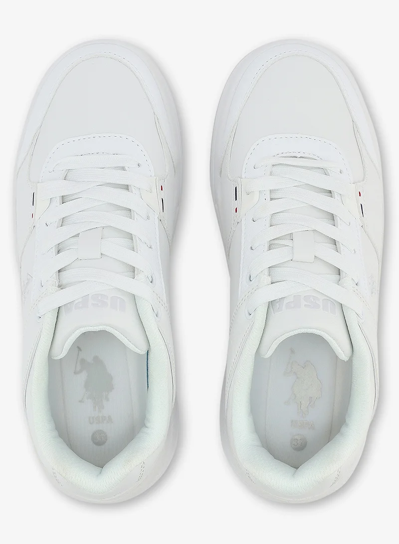 U.S. Polo Assn. white Women's  White Low-Top Sneakers - Style that Moves, Comfort Shoes that Lasts for Women | Best Price UAE