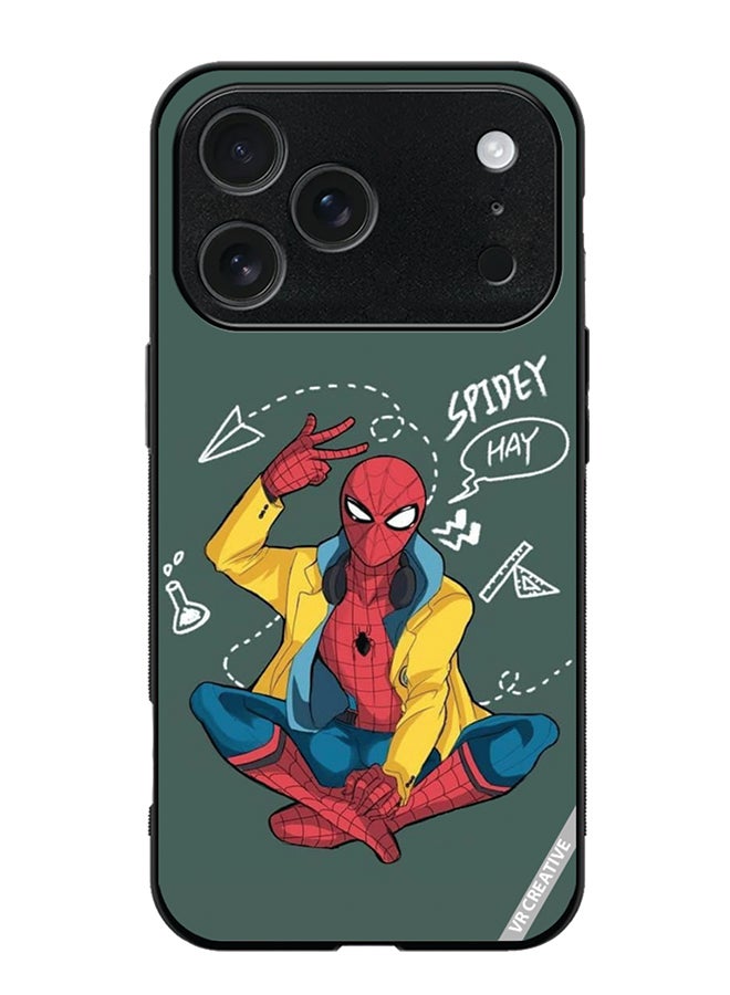 Protective Case Cover For Apple iPhone 17 Pro Max Spiderman Design Multicolour