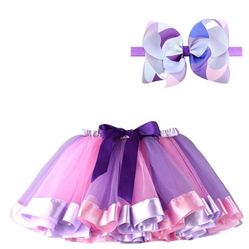 BGFKS LayeredTulle Rainbow Tutu Skirt for Newborn Baby Girls 1st Birthday Photography Outfit Sets. - Image 1