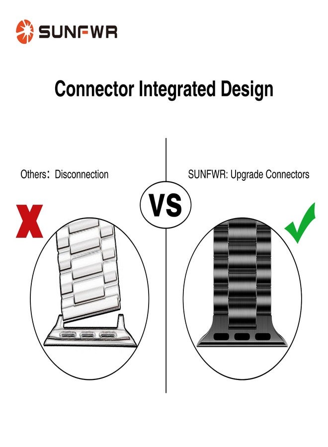 SUNFWR Compatible with Apple Watch Band 44mm 45mm 42mm 46mm 49mm for Men Women, Stainless Steel Metal iWatch Band for Apple Watch Series 11/10/9/8/7/6/5/4/3/2/1/SE/SE2/SE3 Ultra3/2/1 (No case) - Image 3