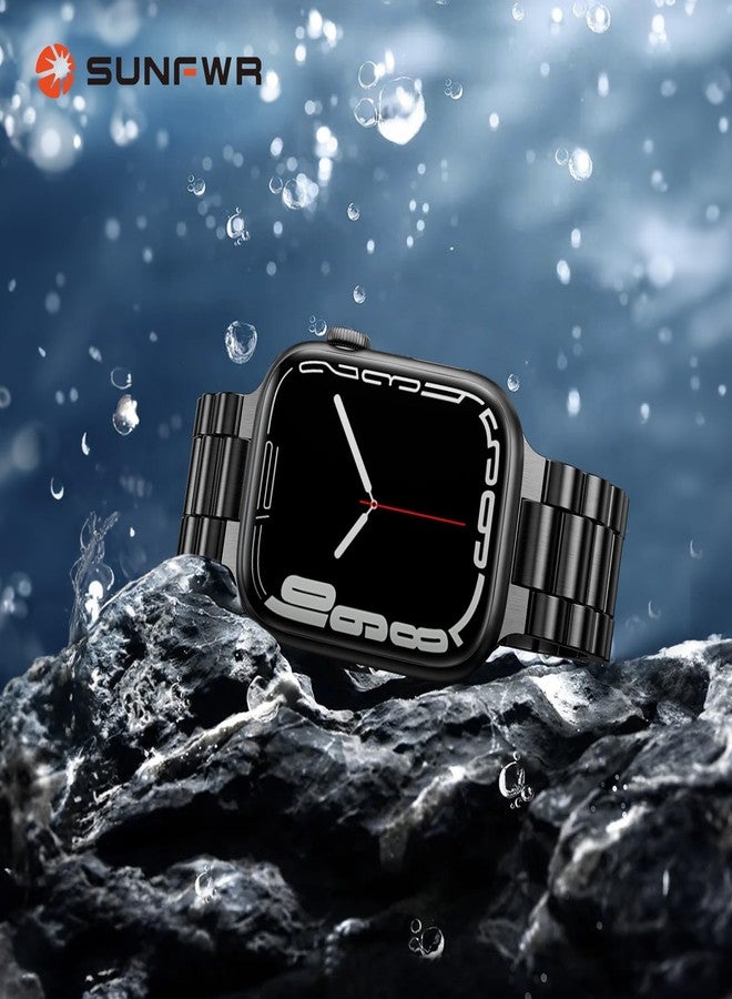 SUNFWR Compatible with Apple Watch Band 44mm 45mm 42mm 46mm 49mm for Men Women, Stainless Steel Metal iWatch Band for Apple Watch Series 11/10/9/8/7/6/5/4/3/2/1/SE/SE2/SE3 Ultra3/2/1 (No case) - Image 5