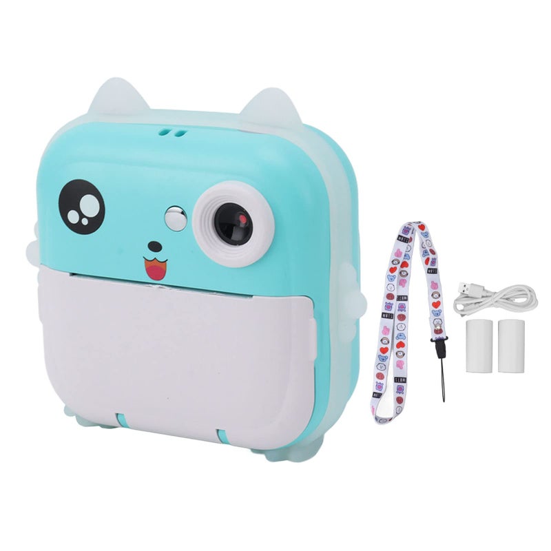 Digital Print Camera: Sky-blue, 24MP HD 1080P Video, One-button Operation - AI Face Recognition, Anti-blue Light Coating for Kids, Home Play, Holiday Gifting - Image 1