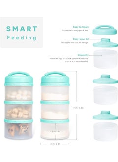 Termichy Termichy Stackable Formula Dispenser Portable Milk Powder Container, 2 Pack, Mint  - Image 2