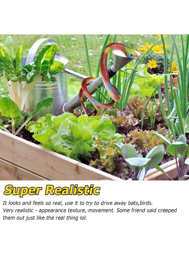 Xsltkby Rubber Snakes to Keep Birds Away - 4 PCS Realistic Fake Rubber Snake for Garden Props to Scare Birds, Squirrels and Mice - Image 4