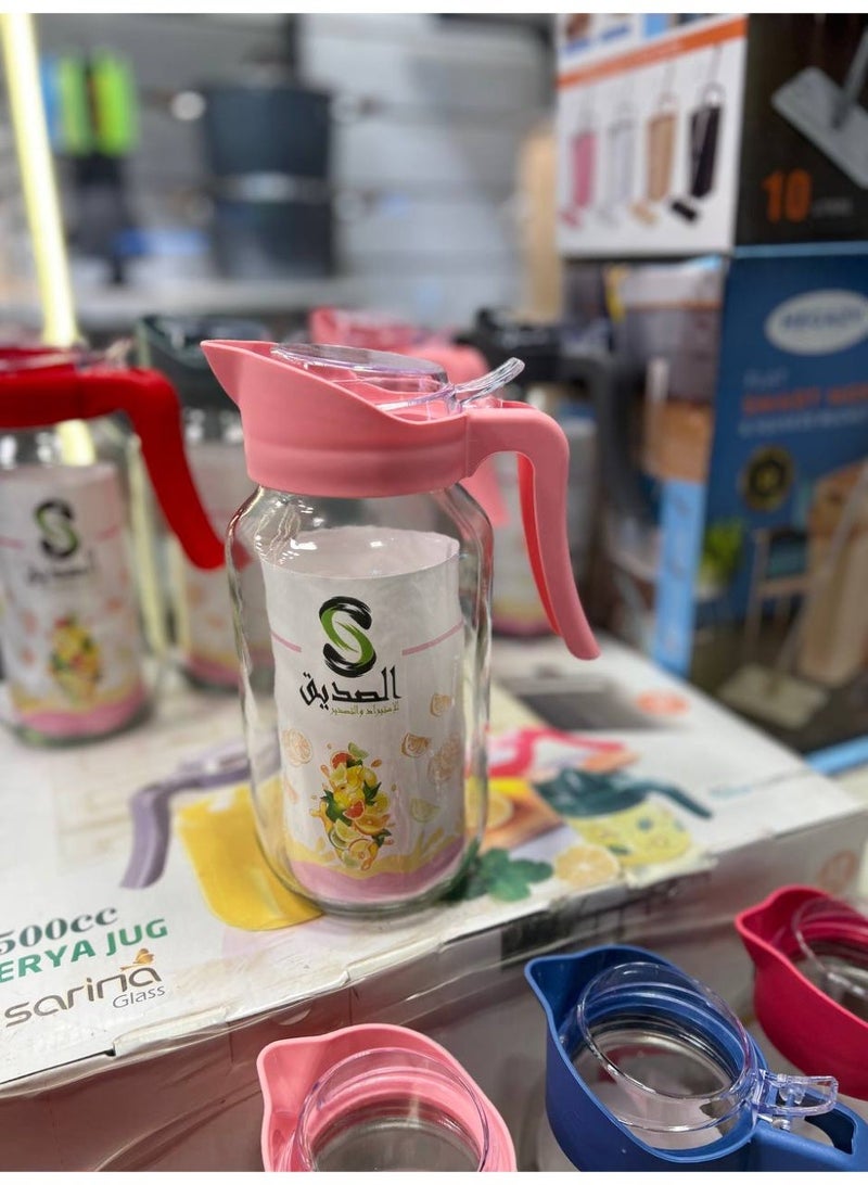 A colorful, Turkish-style pitcher to brighten up your home! Large size. Elegant design, perfect for serving juice! It will be a wonderful addition to your guest kitchen. Glass pitcher with a plastic lid and silicone rim. - Image 3
