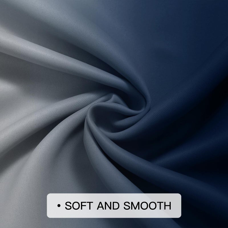 COSVIYA Blackout Curtains & Drapes Ombre Navy Curtains 90 inches Long 2 Panels  Room Darkening Light Blocking Grommet Gradient Insulated Thermal Window Curtains for Bedroom/Living Room 52x90 inches - Image 5