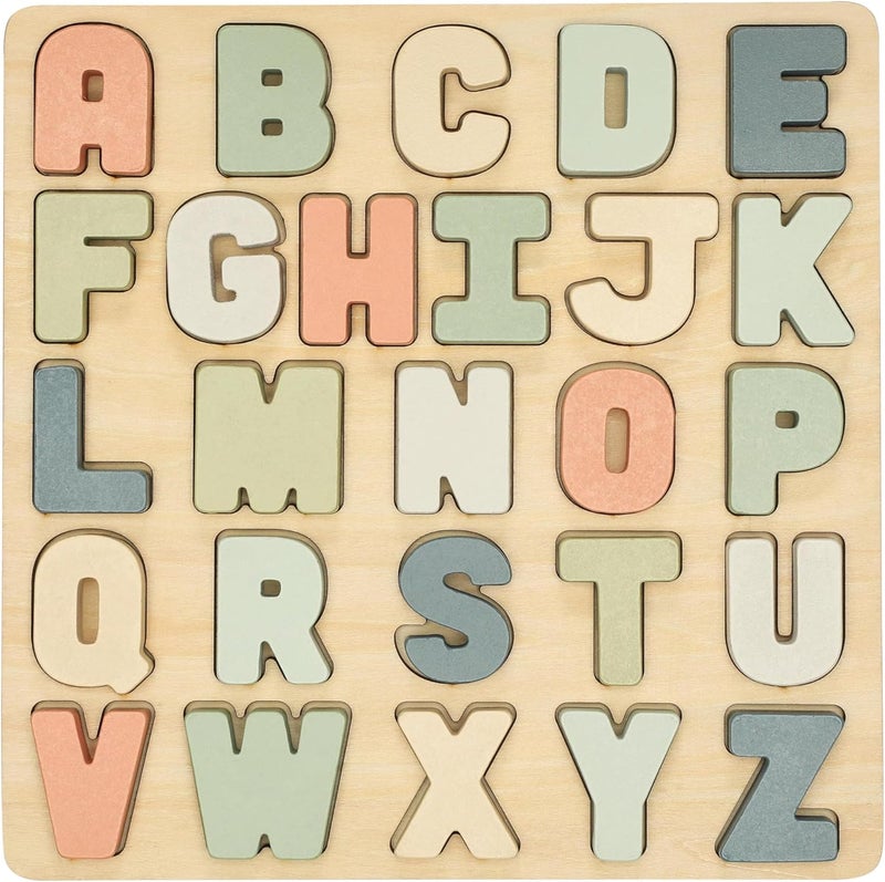 Pearhead Wooden Alphabet Puzzle, Colorful ABC Letters, Interactive Learning Board Educational Toy, Baby and Toddler Gift Boys or Girls - Image 1