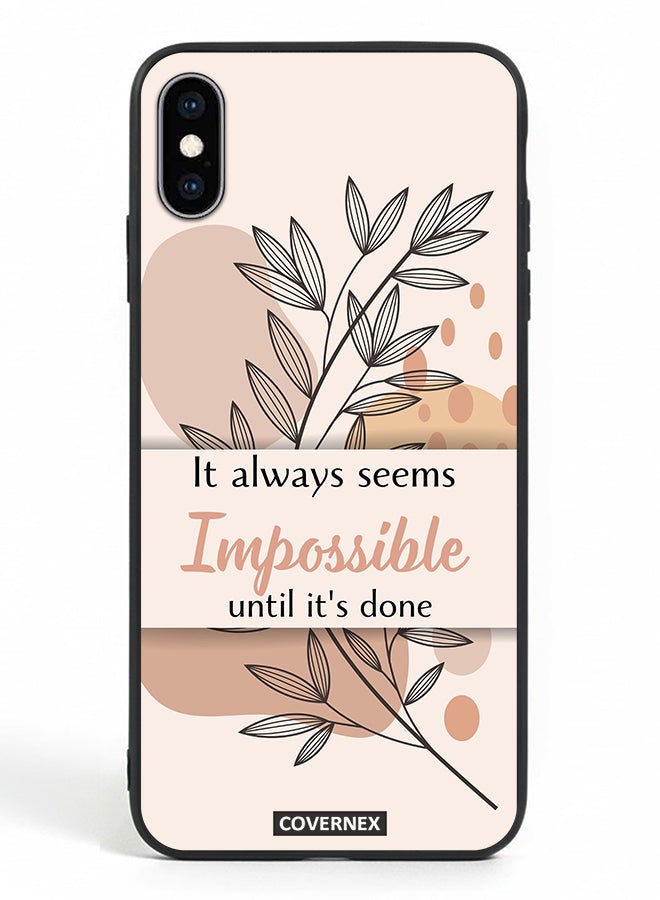 Covernex Apple iPhone X Protective Case Cover Printed Featuring Impossible Until It is Done - Image 2