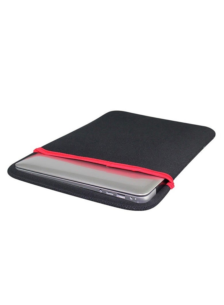 Reversible Laptop Sleeve Pouch – 14 Inch Protective Neoprene Carry Case for Notebook, MacBook, HP, Dell, Lenovo – Black & Red - Image 2