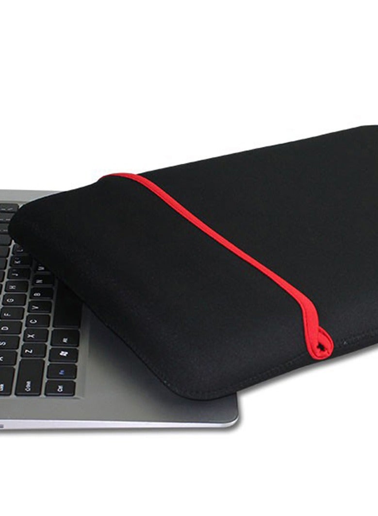 Reversible Laptop Sleeve Pouch – 14 Inch Protective Neoprene Carry Case for Notebook, MacBook, HP, Dell, Lenovo – Black & Red - Image 4