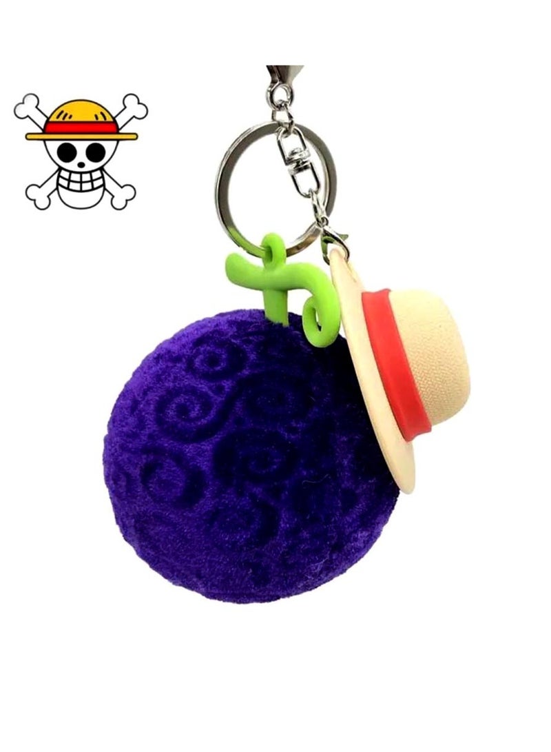 أنيمي قطعة واحدة فاكهة الشيطان مع سلسلة مفاتيح قبعة لوفي - Image 2