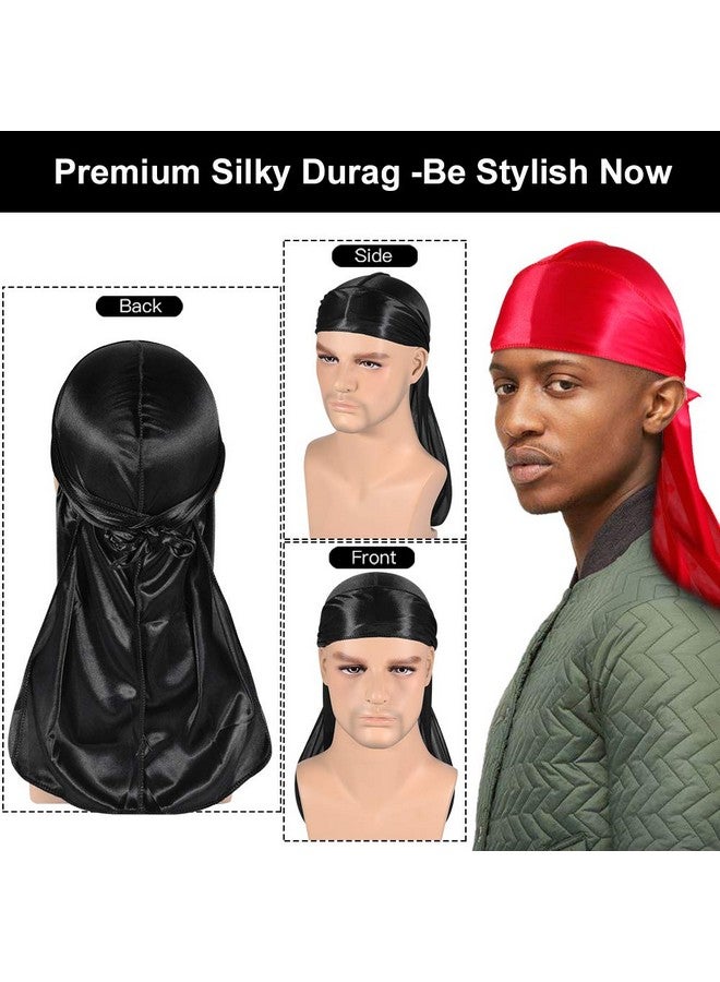 Heniho 3Pcs Silky Durag With Wave Brush For Men 360 Curved Medium/Hard Hair Brush Kitsc - Image 3