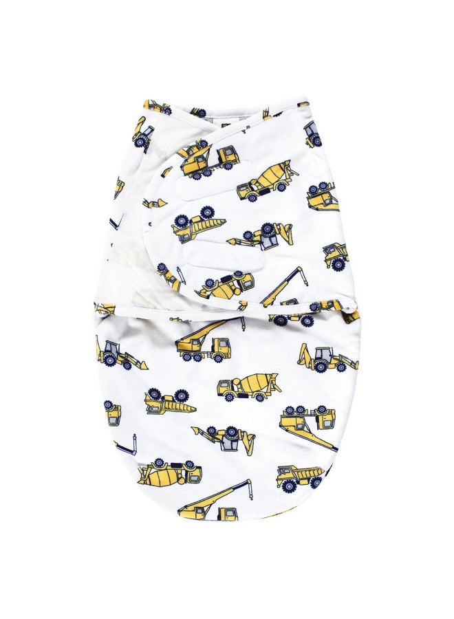 Hudson Baby Unisex Baby Plush Faux Fur Swaddle Wrap, Construction, 0-3 Months - Image 1