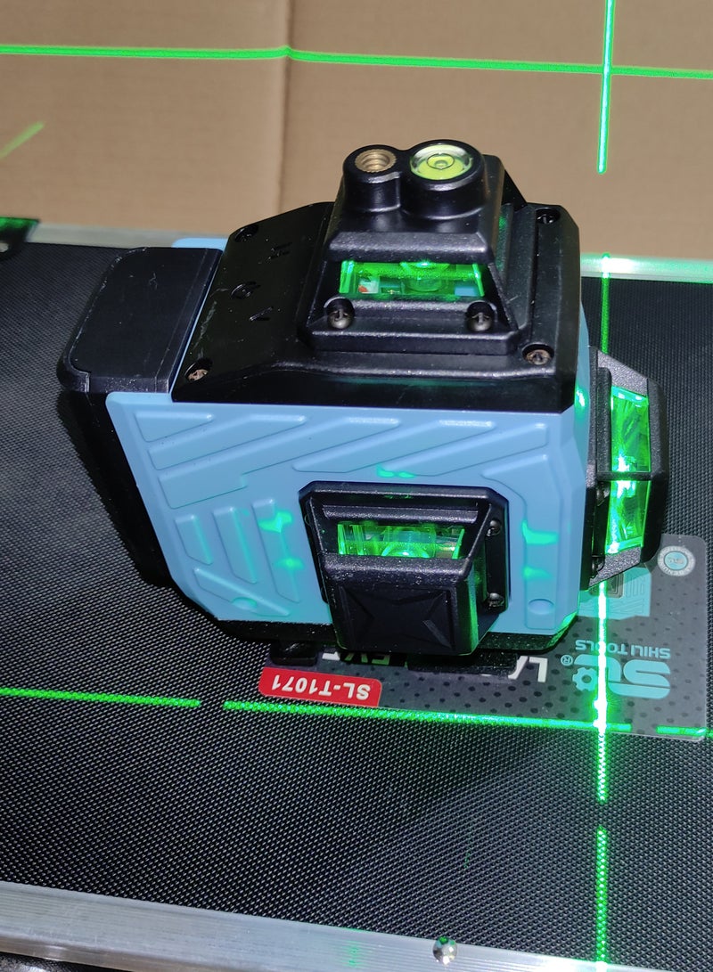 16-Line 360-Degree Green Laser Level with 2 Batteries, Charger and Tripod Stand - Image 4