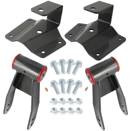 GDYDI 4'' Rear Drop Shackles and Hangers Kit for 1996-2006 Chevy Silverado 1500 GMC Sierra 2WD Truck Short Bed Only Lowering Leveling Set - Image 1