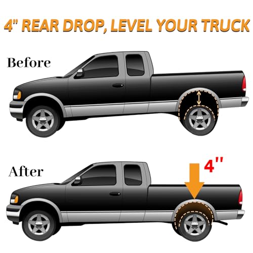 GDYDI 4'' Rear Drop Shackles and Hangers Kit for 1996-2006 Chevy Silverado 1500 GMC Sierra 2WD Truck Short Bed Only Lowering Leveling Set - Image 3