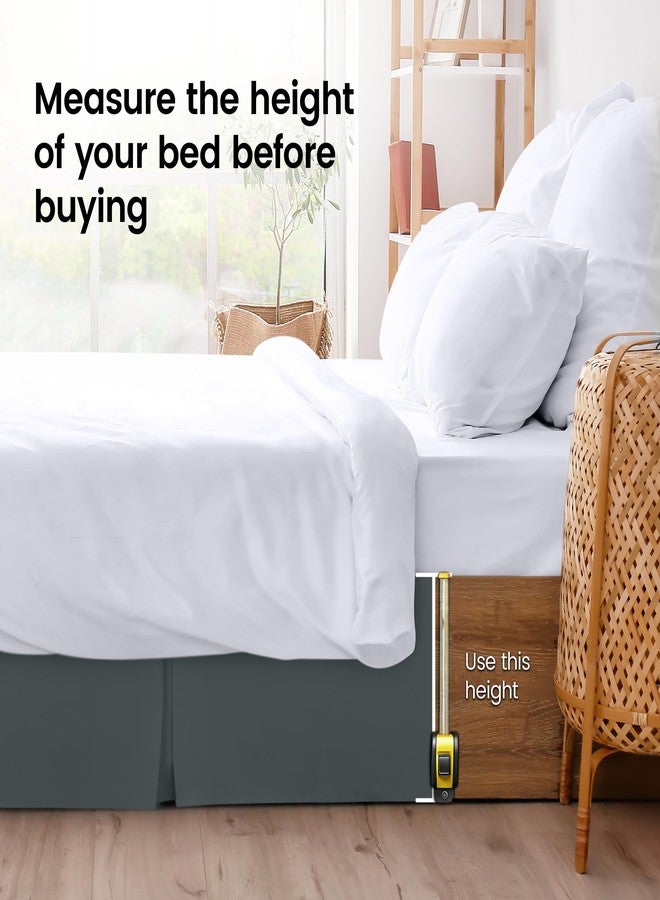 Utopia Bedding Twin Bed Skirt - Soft Quadruple Pleated Ruffle - Easy Fit with 15 Inch Tailored Drop - Hotel Quality, Shrinkage and Fade Resistant (Twin, Grey) - Image 4