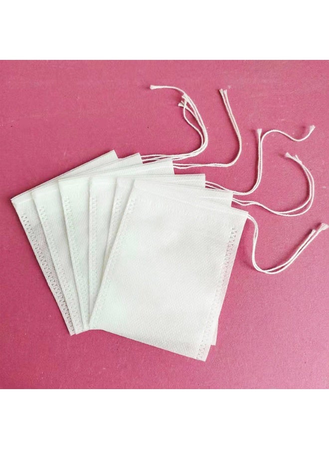 VIUAUAX أكياس شاي 100 حزمة أكياس شاي فارغة يمكن التخلص منها ، أكياس شاي قابلة للغلق برباط من القماش غير المنسوج متعددة الأغراض لأعشاب التوابل والقهوة - Image 2