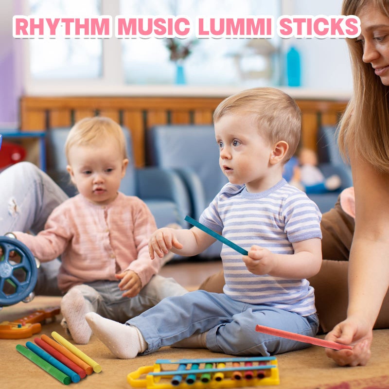 Yookeer 30 Pcs Rhythm Sticks for Kids Bulk 5 Colors Wooden Lummi Sticks Music Toys Percussion Instruments for Kids Toddler Present  Girls Boys Classroom Play Music Learning(20 cm/ 8 Inches) - Image 4
