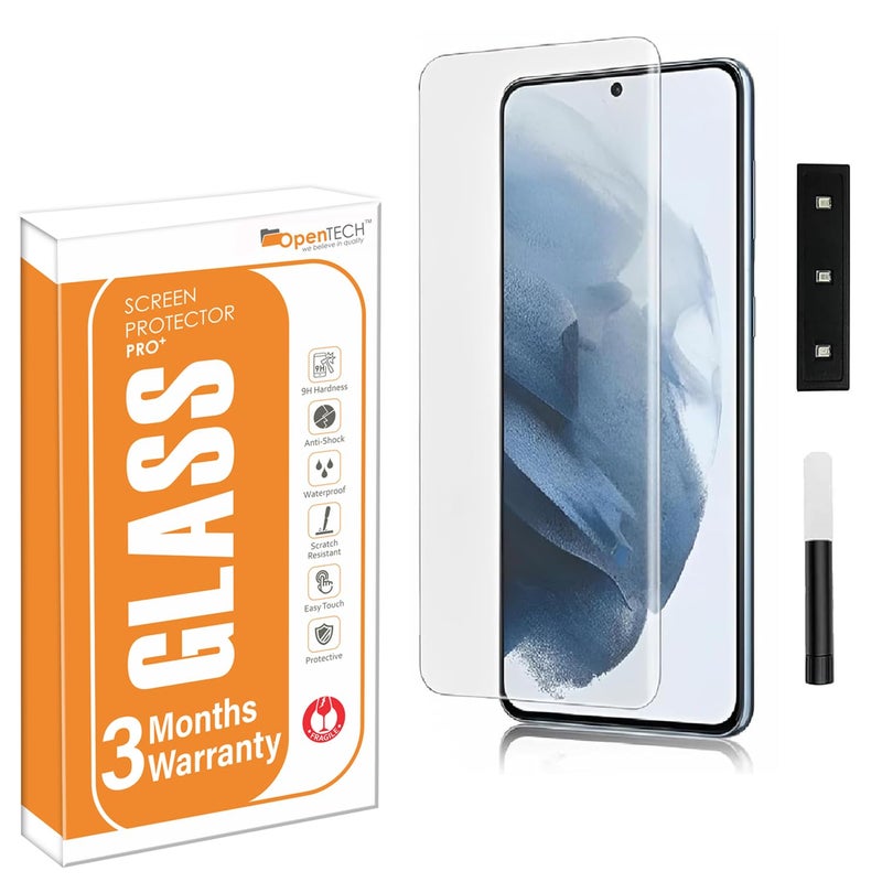 OpenTech ® UV Tempered Glass Screen Protector Compatible For iQOO Z7 Pro 5G / iQOO 9 Pro 5G (6.78 Inch) Curved Edge To Edge Coverage And Easy Installation Kit - Image 1