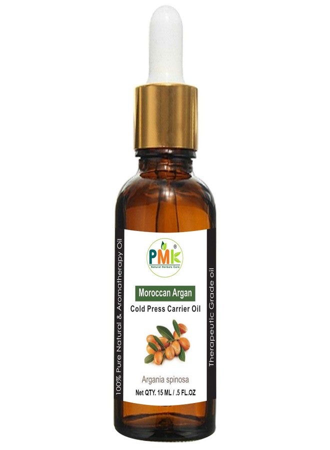 PMK Pure Natural Moroccan Argan Cold Pressed Carrier Oil Therapeutic Grade Oil For Skin Care & Aromatherapy Body Massage (15 ML) - Image 1