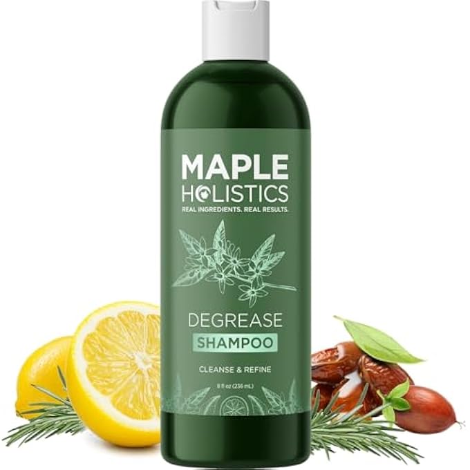 Maple Holistics DEGREASE SHAMPOO FOR OILY HAIR CARE - CLARIFYING SHAMPOO FOR OILY HAIR AND OILY SCALP CARE - DEEP CLEANSING OILY HAIR SHAMPOO FOR GREASY HAIR AND SCALP CLEANSER FOR BUILD UP WITH ESSENTIAL OILS - Image 1