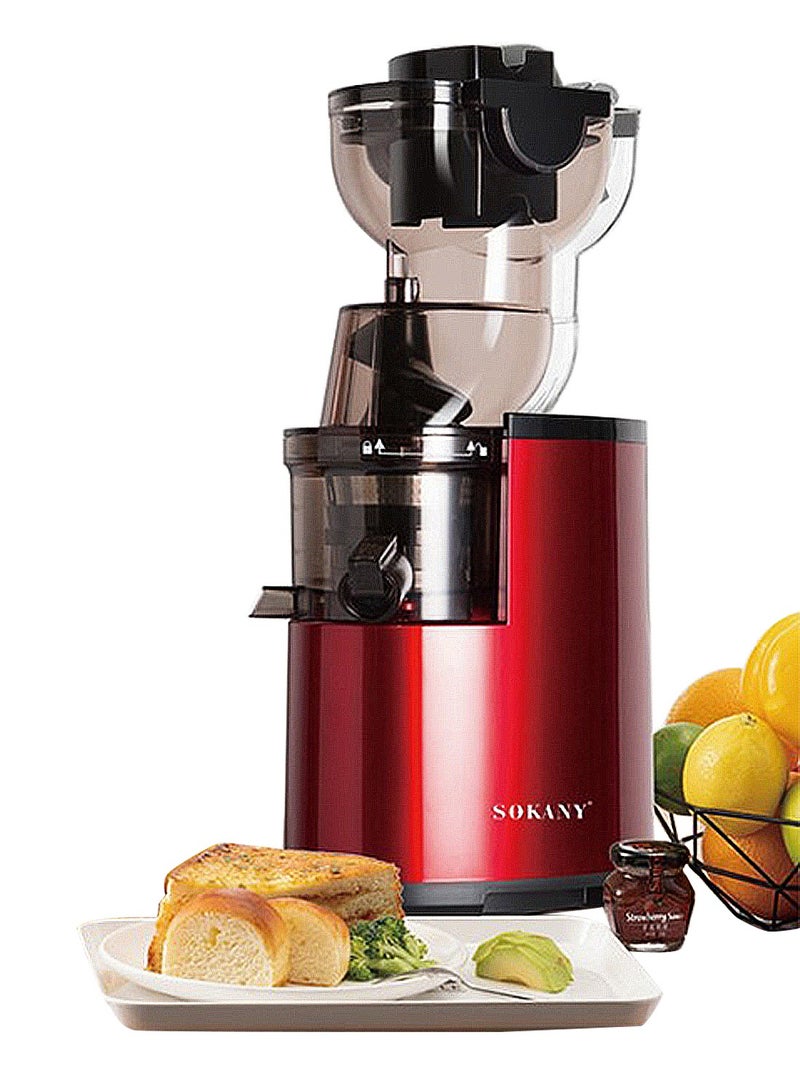 sokany Slow Juicer Machine Cold Pressed Juicers, High Juice Yield for Fruits and Vegetables-RED - Image 1