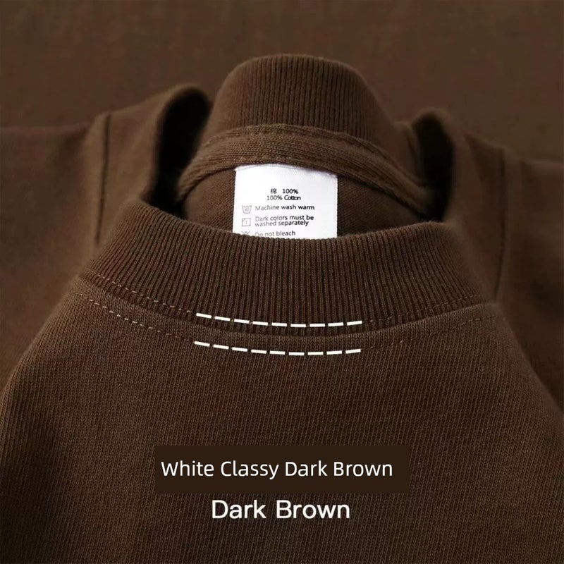 400G heavyweight cotton long-sleeved t-shirt women's solid color basic undershirt round neck cotton top autumn and winter - Image 3