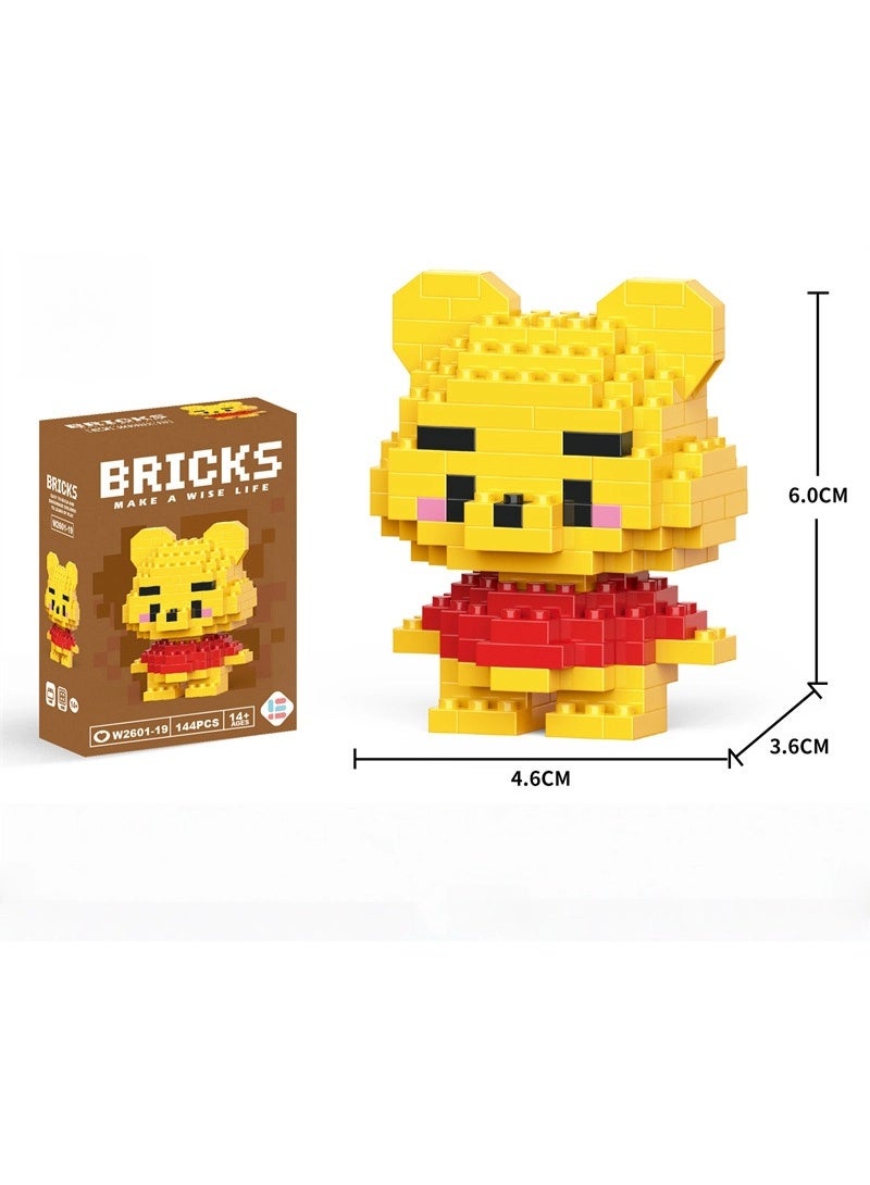 Bricks Cute Cartoon Character Mini Building Blocks Adorable Bunny Design 144 Precision Pieces for Fun Filled Creative Assembly - Image 2