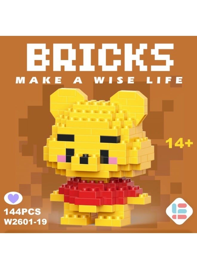 Bricks Cute Cartoon Character Mini Building Blocks Adorable Bunny Design 144 Precision Pieces for Fun Filled Creative Assembly - Image 1