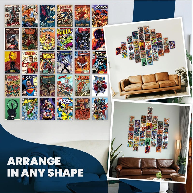 Wallgasm Superheroes Poster Set - Pack of 30, 10 x 15cm 300GSM Posters - Wall Collage Kit - Posters For Bedroom Superman Posters - Batman Posters - Spiderman Posters - Avengers Posters - Comic Posters - Image 5