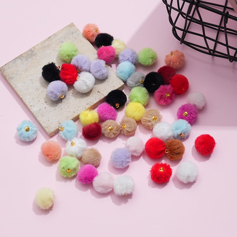 Soft Faux Rabbit Fur Pom Pom Beads 20mm for DIY Jewelry Phone Chain Accessories - Image 4