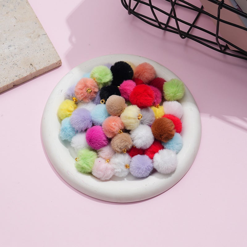Soft Faux Rabbit Fur Pom Pom Beads 20mm for DIY Jewelry Phone Chain Accessories - Image 2