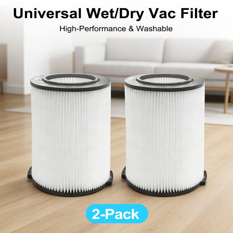 ANBOO VF4000 Filter Replacement for Rid gid Shop Vac Filters 5-20 Gallon Rid gid Vacuum Filter 6-9 Gallon Husky Vacuum, with 2 Foam Sleeve 2 Filter - Image 3