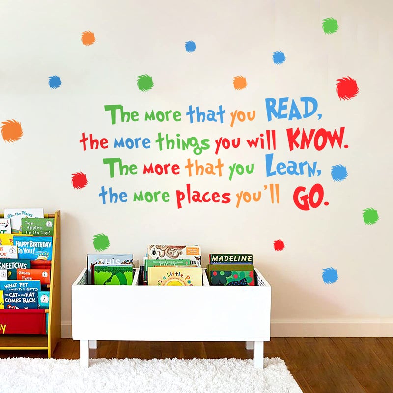 decalmile Reading Wall Decals Inspirational Quotes and Sayings Children Wall Stickers Kids Bedroom Classroom Wall Decor - Image 2