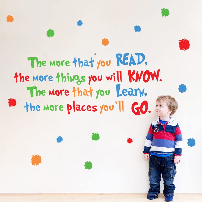 decalmile Reading Wall Decals Inspirational Quotes and Sayings Children Wall Stickers Kids Bedroom Classroom Wall Decor - Image 1
